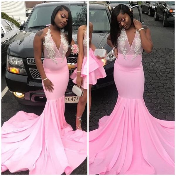 

plus size 2021 pink prom dress black girl prom dresses long evening gowns mermaid