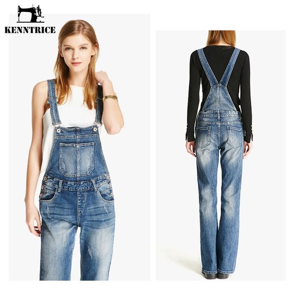 

kenntrice 2018 brand quality spring autumn front pocket full length long denim overalls bodysuits jeans jumpsuits pants, Black;white