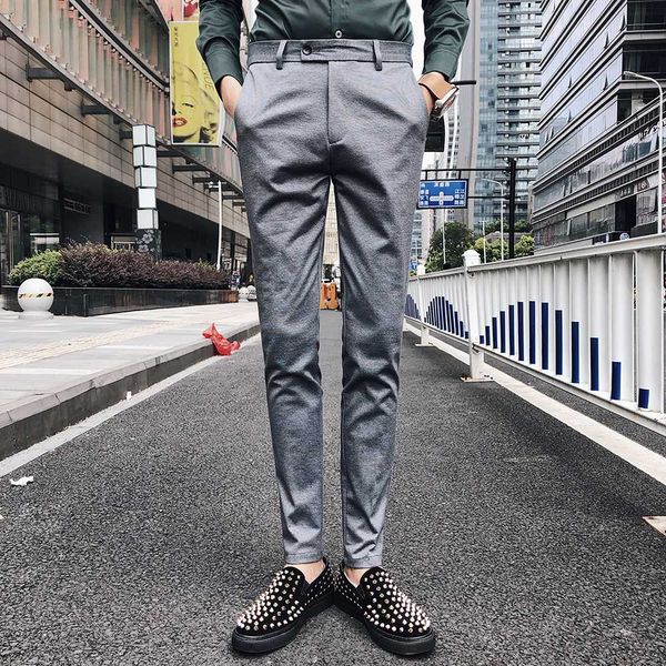 

office trousers for mens dress pants slim fit grey mens formal pants business classic pantalones perfume masculino, White;black