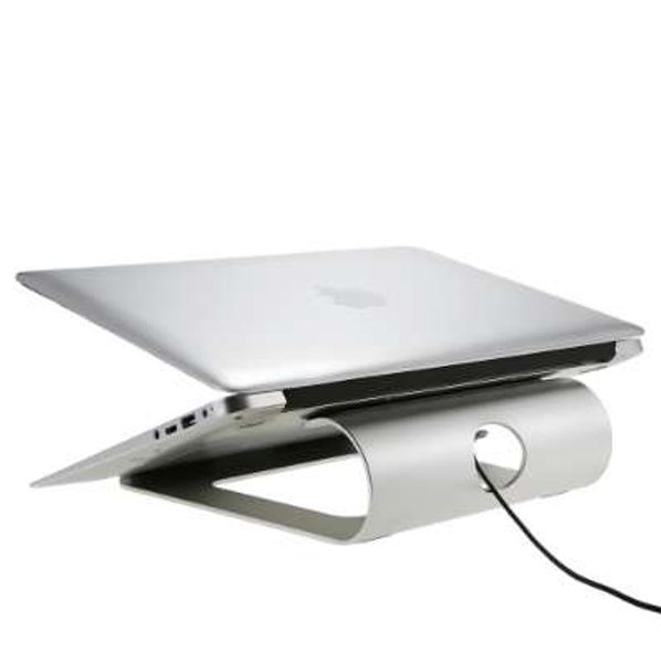 Supporto per laptop in alluminio dal design ergonomico Supporto per docking station per scrivania Pad di raffreddamento per iPad/iPhone/Notebook/Tablet/PC/Supporto per smartphone