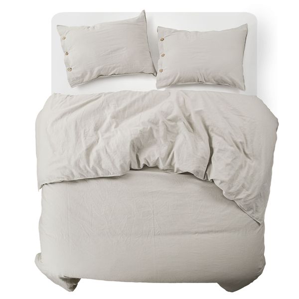 Bedsure Whole New Quality Bedding Set Duvet Cover Cotton Ivory Bedsure Whole New Quality Bedding Set Duvet Cover Cotton Ivory White Grey Plain Solid Linen