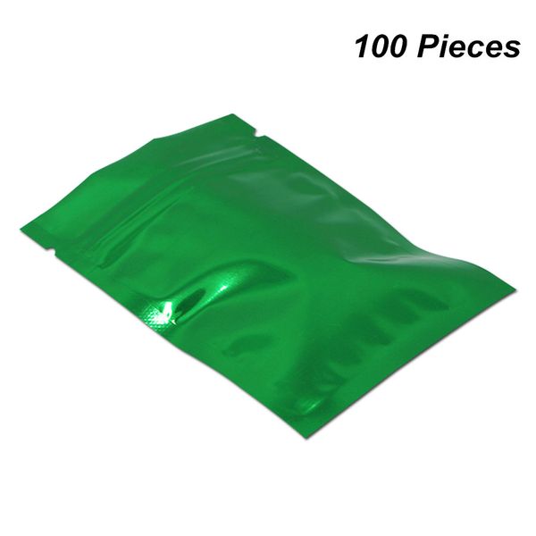 6 misure 100 pezzi verde foglio di alluminio con chiusura a cerniera per alimenti sacchetti per conservazione a lungo termine sacchetti in foglio di mylar con chiusura a cerniera sacchetto per biscotti