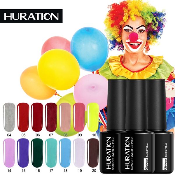 

huration 8ml nude nail gel lacquer 24 color soak off led uv lamp nail gel polish uv long lasting glitter ordinary varnish polish, Red;pink