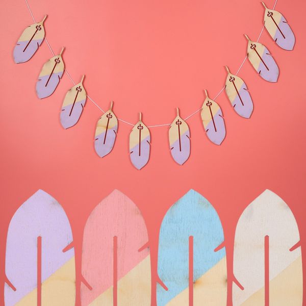 Swan Cloud Feather Garland Kids Birthday Banners Party Decorations