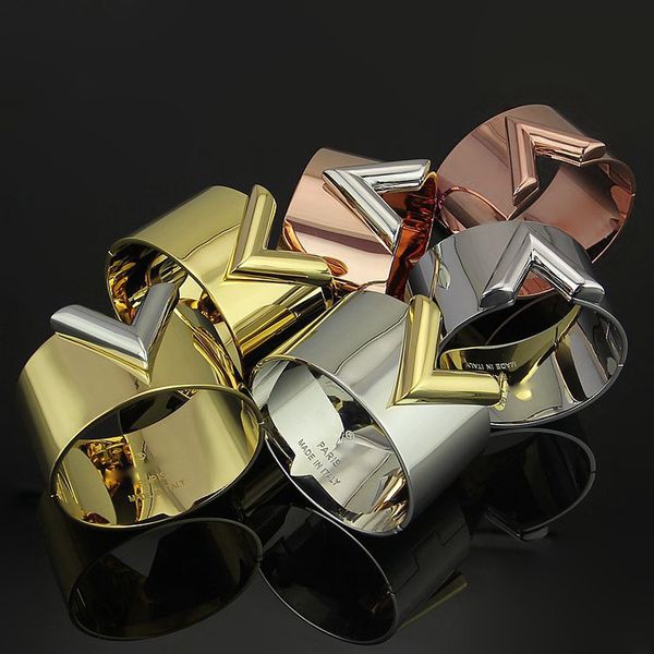 

2017 новая мода V-образный титан сталь 18K позолоченные любовь пары браслет дамы брас