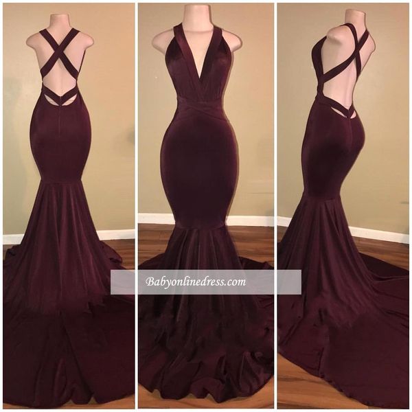 

burgundy long mermaid prom dresses v neck simple floor length formal dresses evening gowns formal dress evening gowns custom, Black
