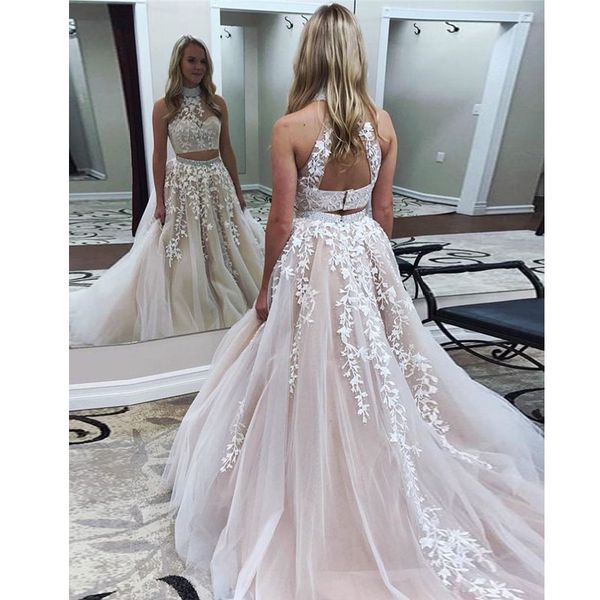 

quinceanera dresses stunning modest prom dress 2 pieces tulle champagne evening gown ball gown prom dress, Black