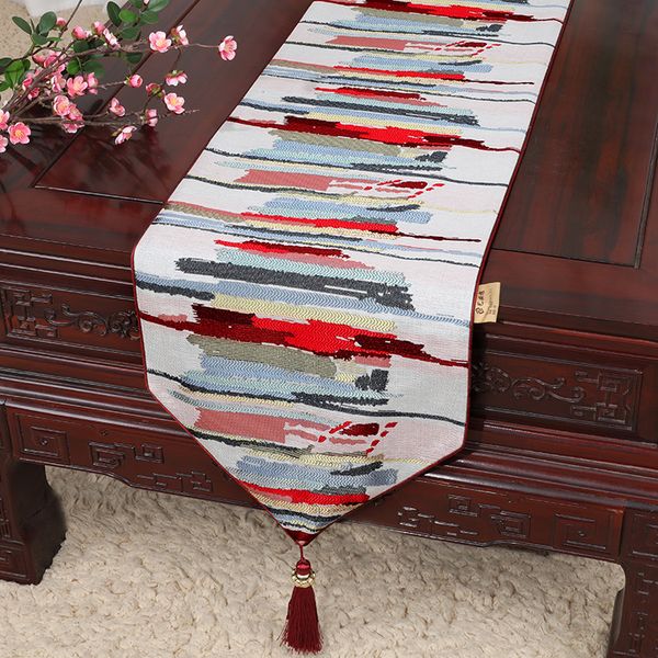 

colorful jacquard short long damask coffee table runner chinese luxury table decoration placemat silk satin table cloth tea pads 150 x 33 cm