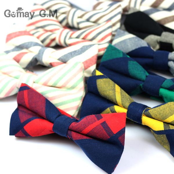 

new arrive cotton bowtie for men casual fashion plaid bow ties designer cravat jewelry multicolor cotton men suit bow tie, Black;blue