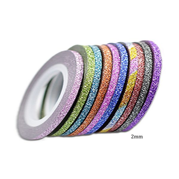 

1pcs 10 colors 2mm rolls striping tape line nail art sticker tools beauty glitter tips decorations for nail stickers benc383, Black
