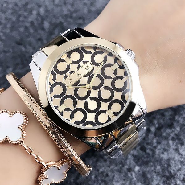 

мода часы известных марок женские девочек кристалл стиль металла стальной ленты кварцевые наручные часы календарь x48, Slivery;brown