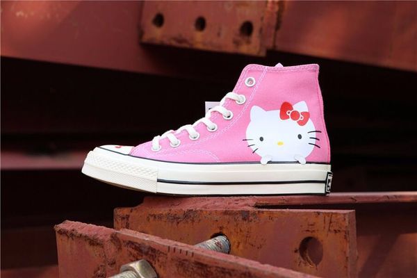 

Hello Kitty x Converse Chuck Taylor 1970S 162135C NEW 2018 последний холст обувь Heello Kitty 35-44 1970HI 162135C розовый