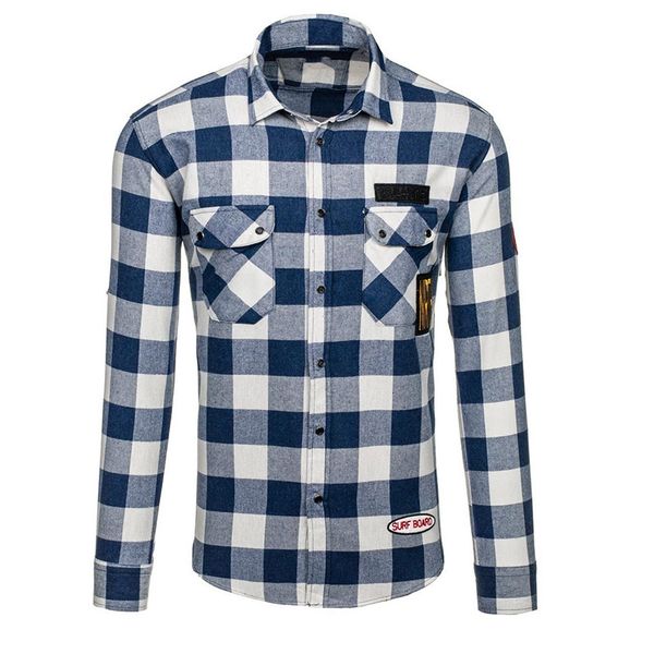 

zogaa 2018 new brand classic plaid shirs men cotton shirt warm fashion male long sleeve casual young dress shirts plus 3xl, White;black