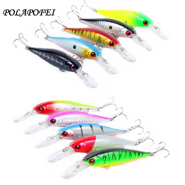 

polapofei 10pcs/set crankbait wobbler fishing lure 10cm/10g minnow peche artificial bait carp tackle ima kosadaka yo zuri d172