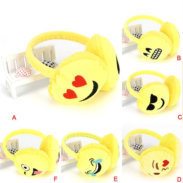 

funny emoji headband earmuffswomen winter plush adjustable earlap emoticon ear warmer for female girls, Blue;gray