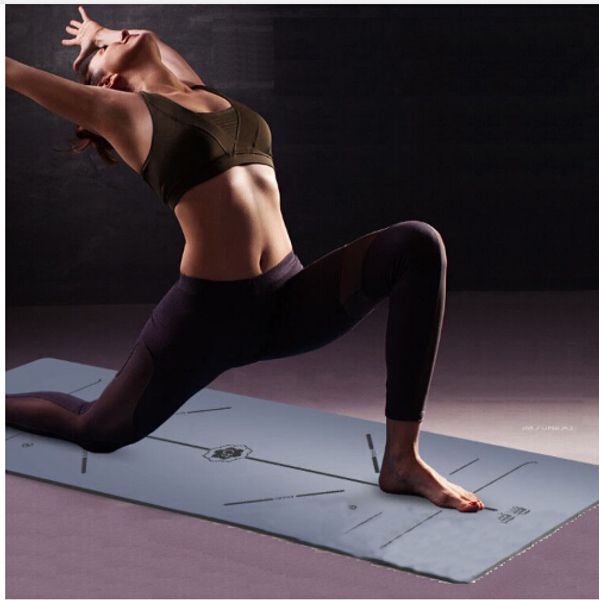 

new natural rubber yoga mat non-slip pu local yoga mat 5mm position line yoga mat