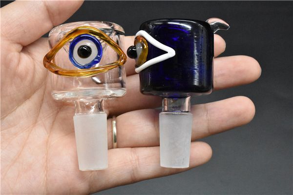 New desgin Ciotola di vetro Pezzi Bong Ciotole 14mm 18mm Ciotola maschio per fumatori Tubi d'acqua dab rig Bong Slide birde eye style spedizione gratuita