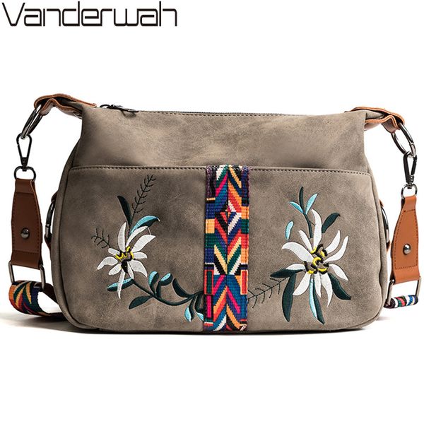 

vintage floral embroidery bag wide strap handbag shoulder crossbody bags for women messenger bag small bolsa feminina sac a main