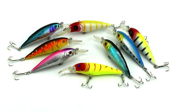 

8pcs fishing lures kit 3d eyes hard minnow floating deep diver for saltwater freshwater fishing lures minnow floating deep dive crankbait 1