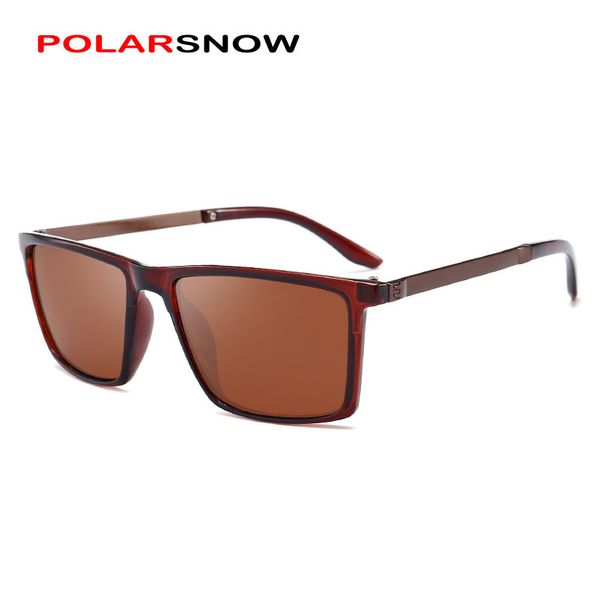 

polorsnow vintage polarized sunglasses men brown color fashion brand design goggles sun glasses p66109, White;black