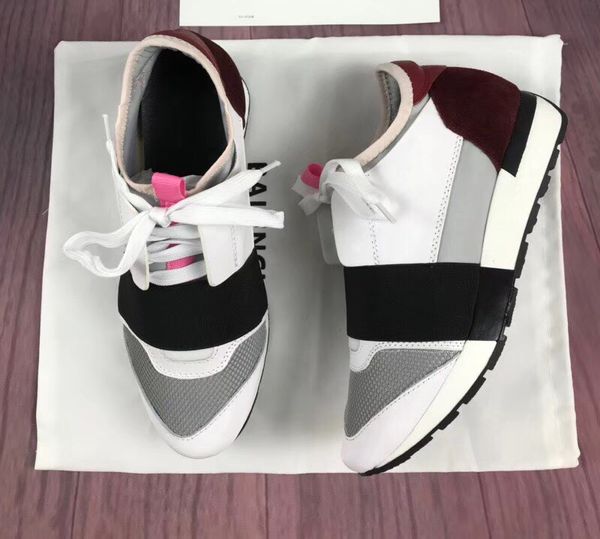

2018 popular designer man woman's fashion lace up breathable mesh sneaker shoe outdoors race runner casual shoe w03, Black