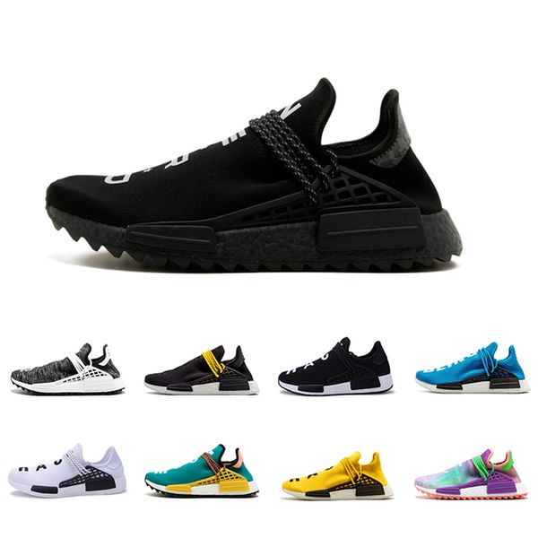 

new human race pharrell x hu trail equality nerd cream white black holi canvas men women sports sneaker athletic running shoe trainer shoes