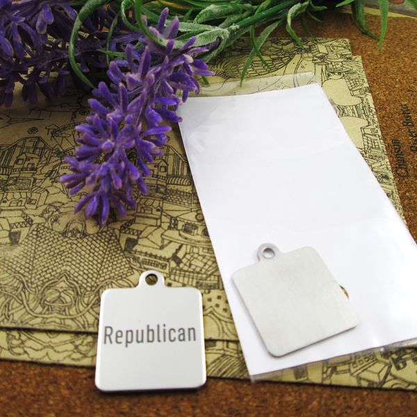 

40pcs--"repulican"stainless steel charms more style for choosing diy charms pendants for necklace, Bronze;silver