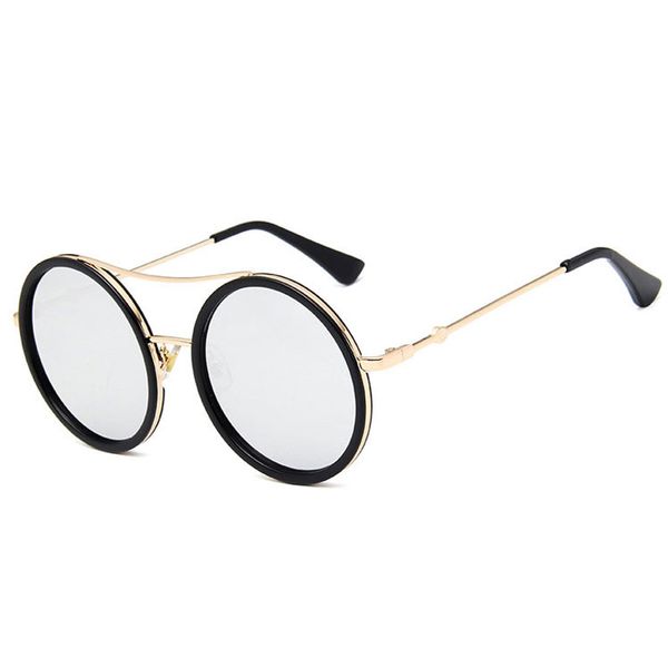 

sunglasses brand designer round ladies oversized crystal women big frame oval mirror sun glasses for female uv, White;black