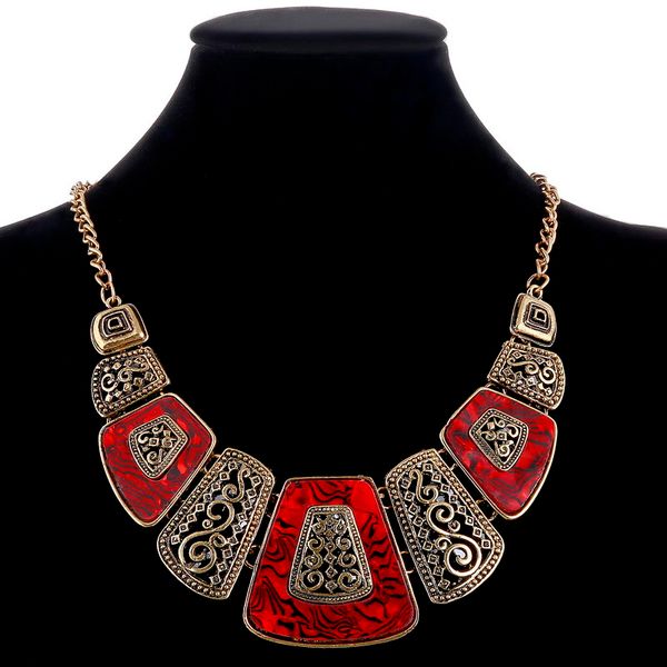 

hesiod new bohemian choker necklace fashion ethnic collares vintage silver bead pendant statement necklace for women jewelry