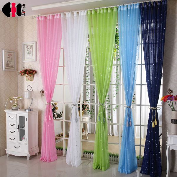 2019 White Star Printed Modern Curtains For Living Room