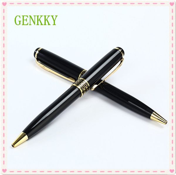 

genkky new arrival stainless steel rod rotating metal ballpoint pen commercial ballpoint pen gift stationery, Blue;orange