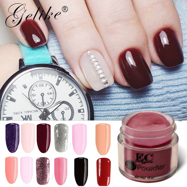 

acrylic nails dip powder organic metallic nail designs varnish dip system natural pigment dust decorations salon ing, Silver;gold