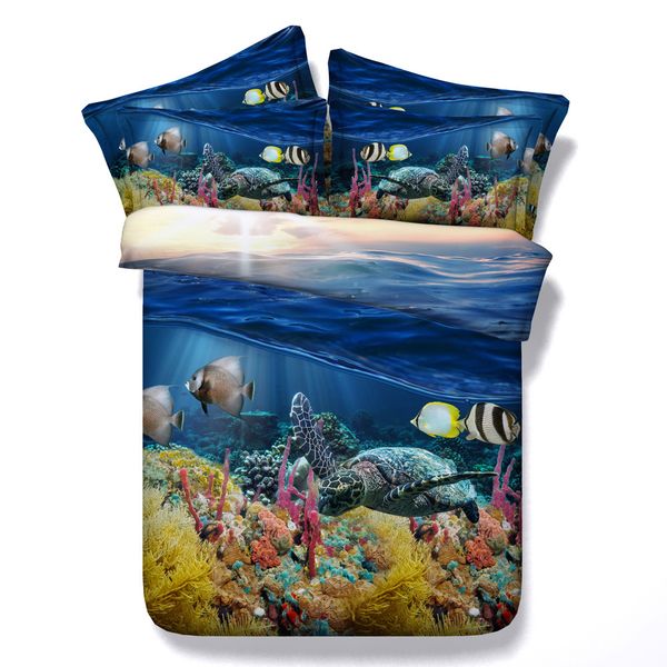 3d Sea Turtle Bedding Set Underwater Duvet Cover Bedspreads Animal