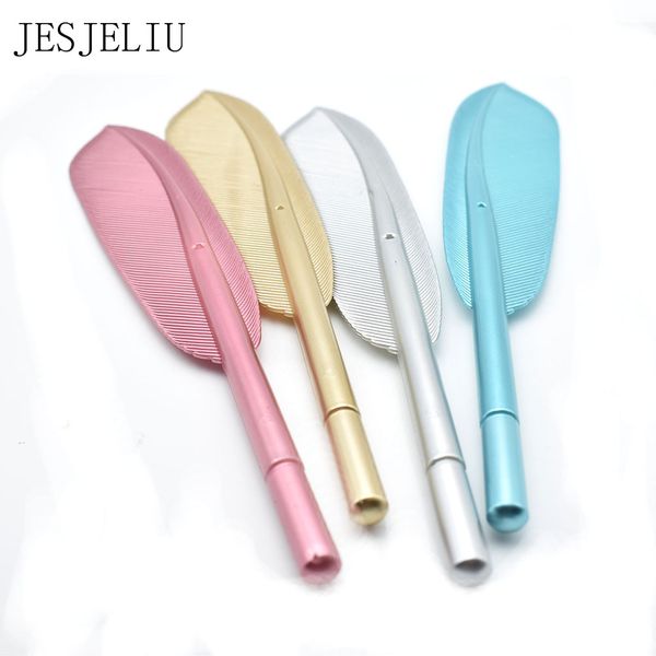 

korean cute feather metal handle stationery personality neutral pen ballpoint pen wholesale retro creative office, Blue;orange