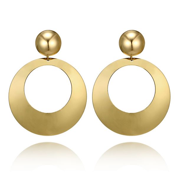 

punk geometic earrings big earrings gold color circle earrings statement jewelry for women earings oorbellen, Silver