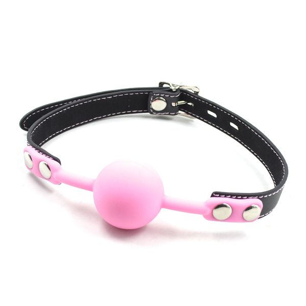 Pink Lockable Silicone Ball Mouth Gag Bondage Cosplay Sexy Toy Fetish # G94.