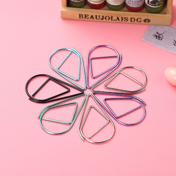

10pcs large electroplating multi-color personality creative paper clip office stationery bookmarks paper clip