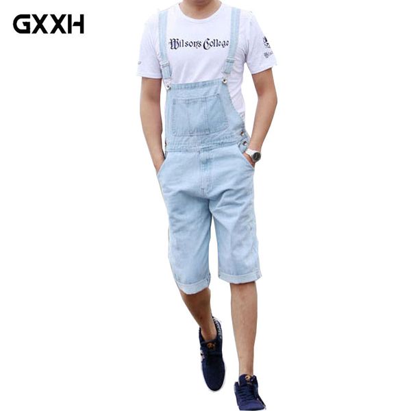 

men's jeans bib light blue siamese suspender pants shorts men's loose large size overalls women's sling bodysuit size s-4xl 5