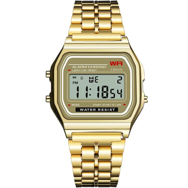

SYNOKE Luxury Unisex LED Digital Watch Sports Women Men Military Wristwatches Gold Vintage Electronic Digital Watch Present Gift 9009