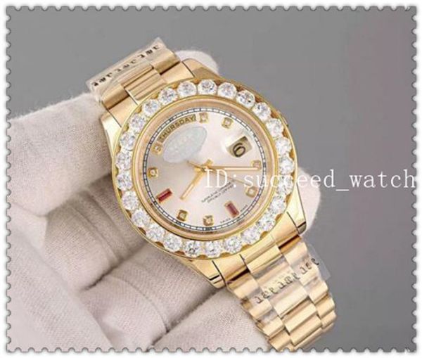 

Luxury Brand Gold President Day-Date Diamonds Watch мужчины из нержавеющей перламутровый циферблат Diamond