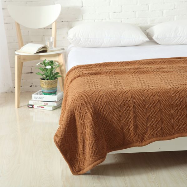 

2017 new double layer knitted blanket super soft throw blanket on sofa bed plane travel plaids home textile cobe 130*160cm