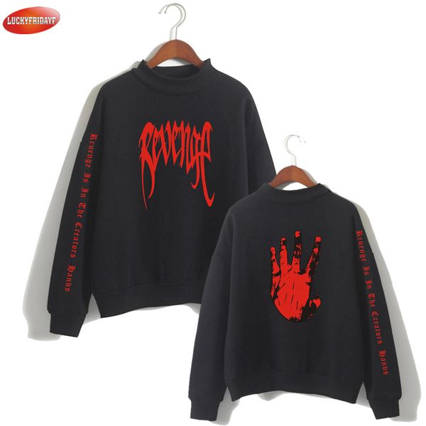 

xxxtentacion 2018 turtlenecks sweatshirts women/men loose long sleeve sweatshirts fashion print casual sweatshirt clothes, Black