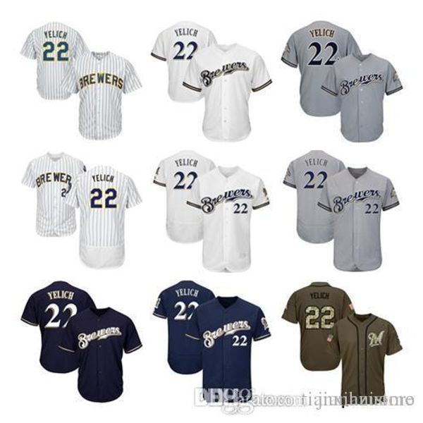 

2018 men women youth brewer jer ey 22 yelich blank jer ey ba eball jer ey white gray grey navy blue alute to ervice player weekend