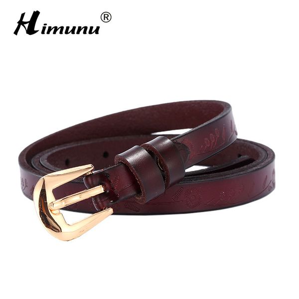 

himunu 2016 vintage genuine leather belt for women cinturones mujer women belt fashion luxury ceinture femme designer, Black;brown