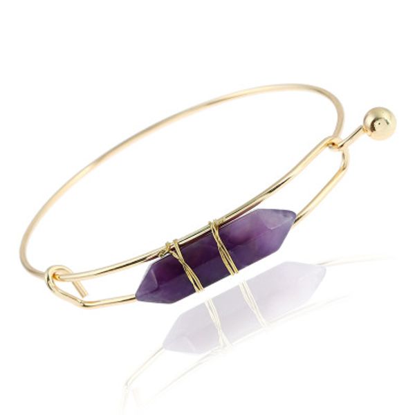 

fashion bangle for women 2018 purple pink blue geometric natural stone cuff punk bracelet bangle faux marble stone pulseras from, Black