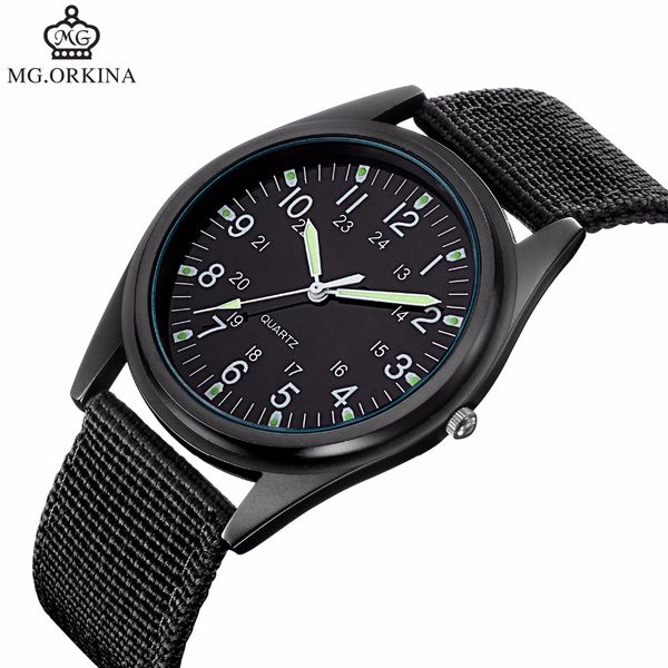 

orkina mens watches fashion casual sport quartz watch men man canvas business wrist watch relogio masculino erkek saat, Slivery;brown