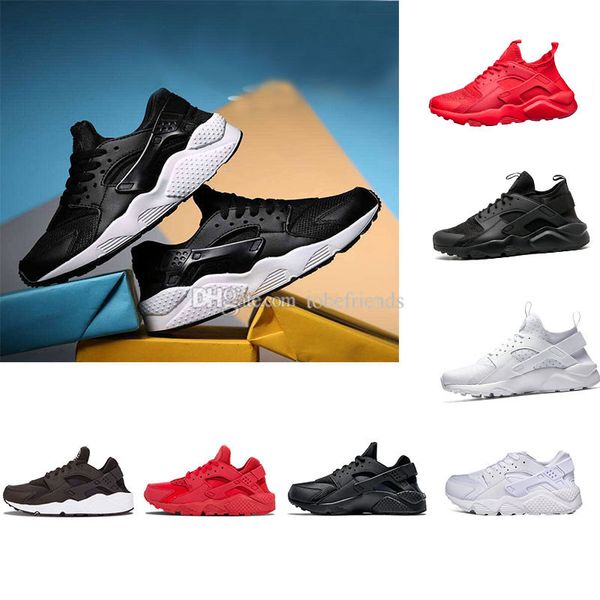 

huarache 1.0 4.0 running shoes for men women in triple white black red drop shipping size us5.5-11 eur36-45