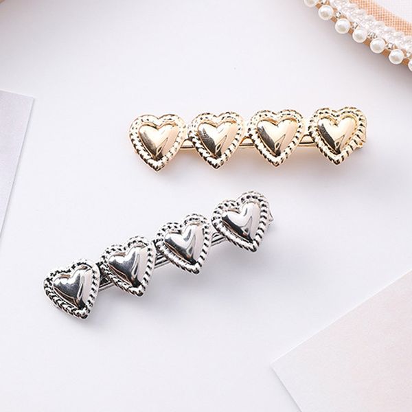 

japanese 2018 sweet cute gold silver color love heart bangs hairpin hair clip for women girls accessories jewelry