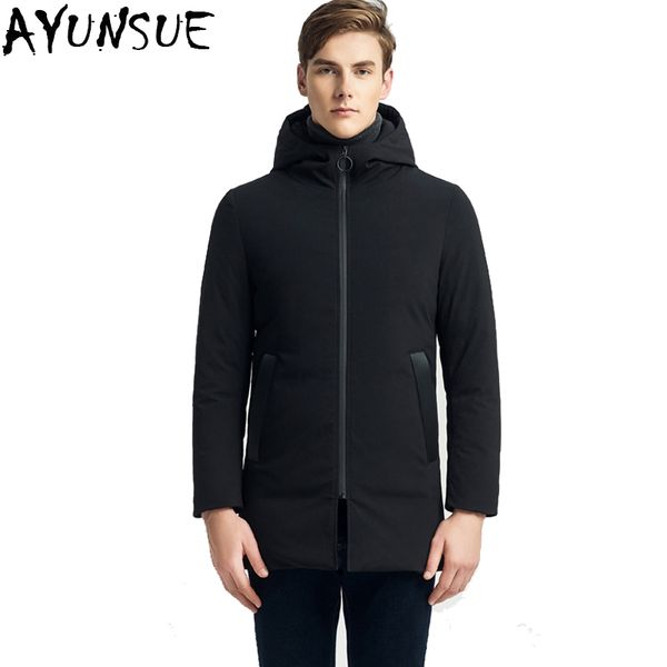 

ayunsue new arrival 2018 winter wadded jacket parka men plus size 4xl warm thick black padded coat male hood windbreaker lx2274