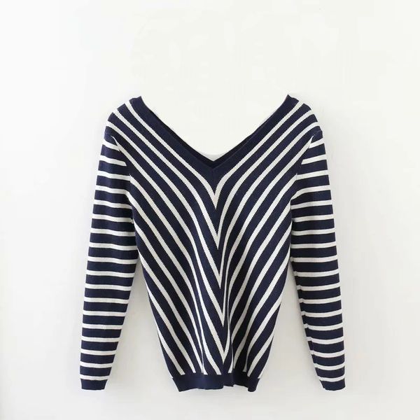 

levlmoly 2018 female striped pullovers womens sweater 18augyn8862, White;black
